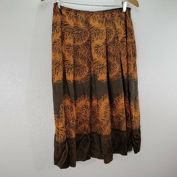 J Jill Womens Skirt Brown Copper Orange Elastic Wa - Picture 7 of 9
